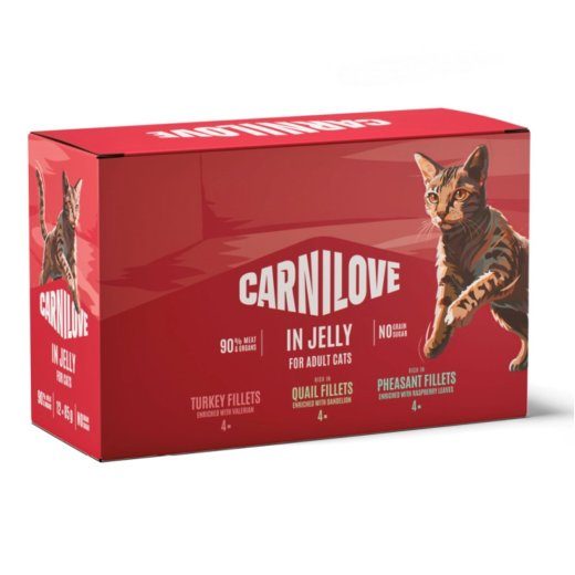 CARNILOVE Kassi Pouch Jelly Box Niiske kassitoit 12x85g