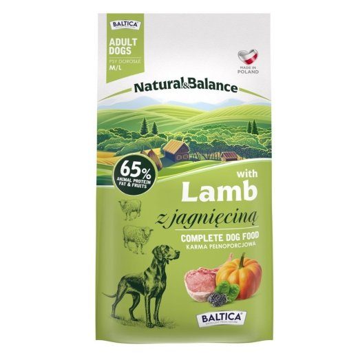 BALTICA Natural & Balance Lamb M/L – kuiv koeratoit – 3kg