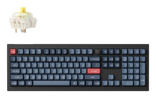 Keychron V6 Max RGB - JAV išdėstymas - Hot-Swappable Gateron Jupiter Brown belaidis klaviatūra
