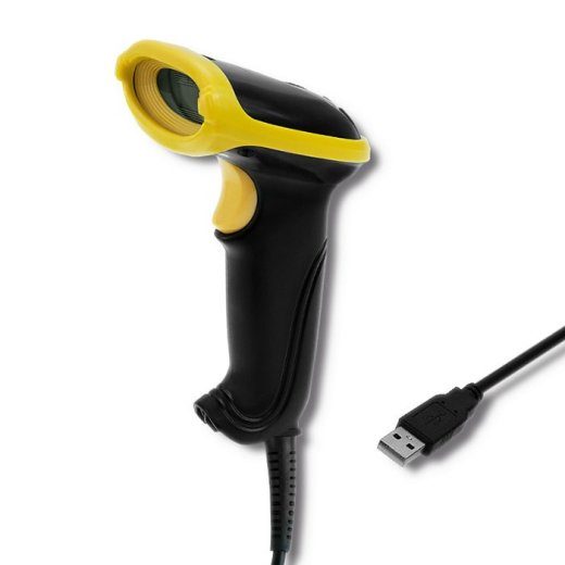 Qoltec 50867 Laser 1D 2D USB Reader Black
