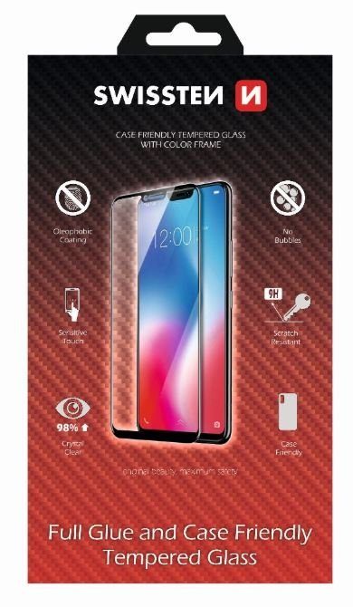 Swissten Täispindne karastatud klaas Samsung Galaxy A50 Must