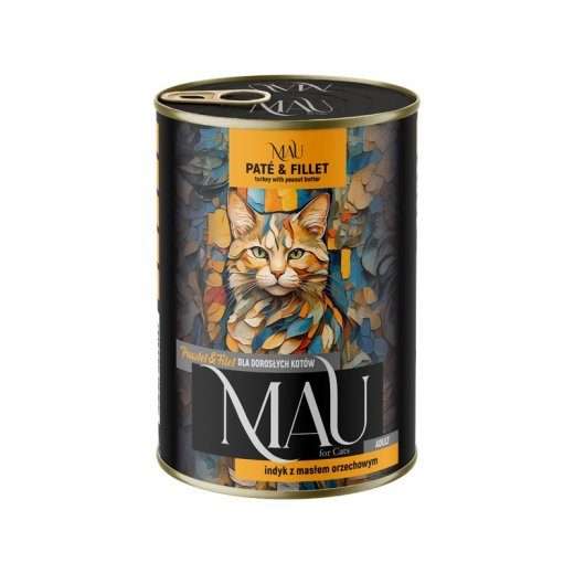 MAU Pate and Fillet Turkey with peanut butter wet cat food 400g