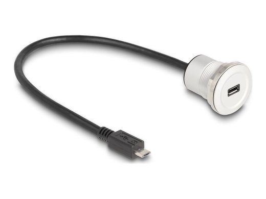 Delock 30cm USB pikenduskaabel Must Hõbedane