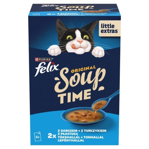 PURINA Felix Original Soup Time Box kala - 6x48g märgkassitoit