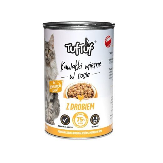 TUF TUF Lihakillud kastmes linnulihaga - märgkassitoit - 415g