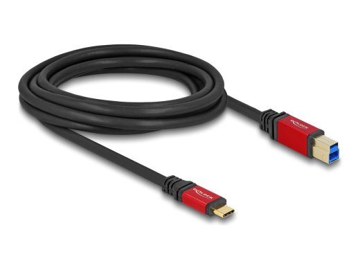 DeLOCK USB Type-C kaabel 3m Must Punane