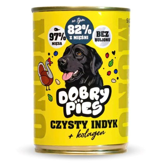 DOBRO PIES Mono Pure Turkey + Collagen Wet Dog Food - 400g