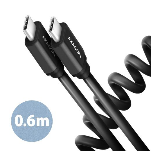 CABLE USB-C TO USB-C 0.6M 60W/TWISTER BLK BUCM-CM10TB AXAGON