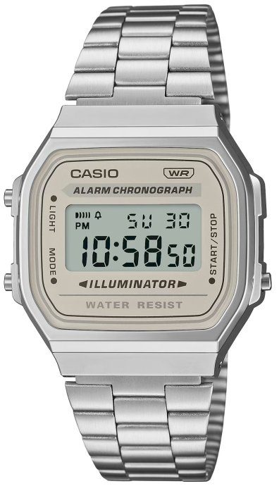 CASIO VINTAGE A168WA-8AYES vyriškas laikrodis / sidabrinis