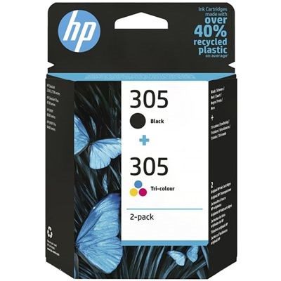 HP 305 2-Pack Tri-color/Black Originaal Tindikassett