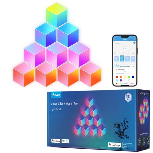 Govee Glide Hexa Pro nutikas seinavalgusti Wi-Fi/Bluetooth 72 W