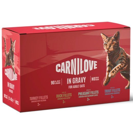 CARNILOVE Kassi Pouch Gravy Box Niiske kassitoit 12x85g