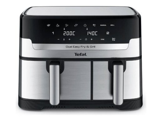 Tefal Dual Easy Fry & Grill EY905D10 Topelt õhufritüür 2.7kW roostevaba teras
