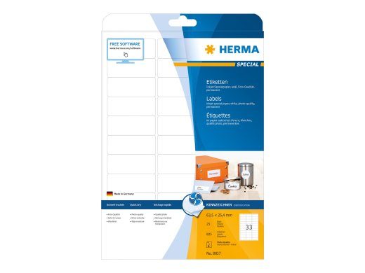 HERMA eritähised 63,5 x 25,4 mm, 825 silti