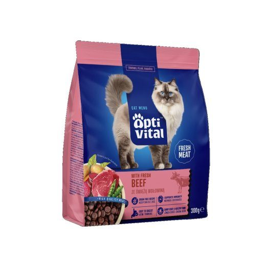 OPTIVITAL With fresh beef - kuiv kassitoit - 300g