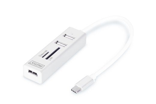 Digitus USB Type-C OTG 3-Port HUB ja kaardilugeja DA-70243