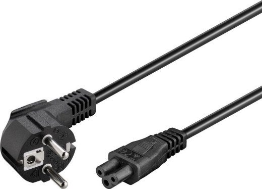 Goobay Power supply cord (CEE/7/7 to mickey), angled 68004 Black