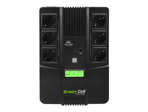 Green Cell UPS06 Line-Interactive 600 VA 360 W UPS 6 AC väljundiga
