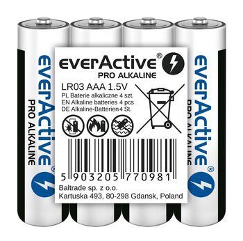 Baterie alkaline AAA / LR03 everActive Pro 4 szt.
