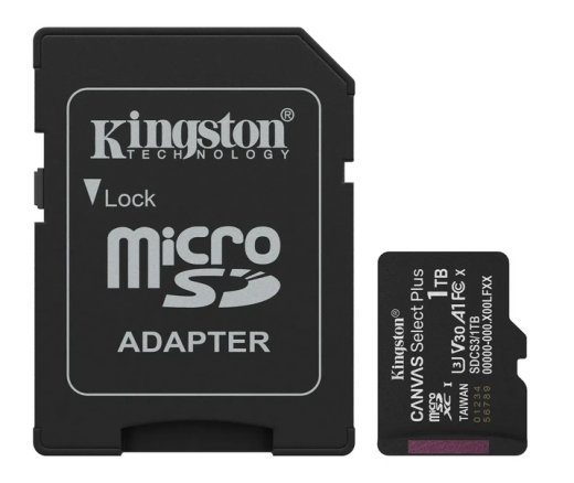 KINGSTON 1TB microSDXC Canvas Select Plus Gen3 150MB/s A1 Card + Adapter