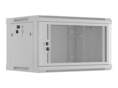 LANBERG seinale kinnitatav riietuskaap 6U 600x450 läbilõikega uks hall flat pack