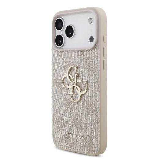 Guess PU 4G metallise logoga ümbris iPhone 18 Pro Max jaoks / Roosa