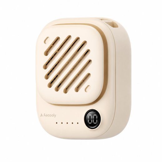 AECOOLY CLICK 01 Mini nešiojamas kaklo ventiliatorius, smėlio spalvos