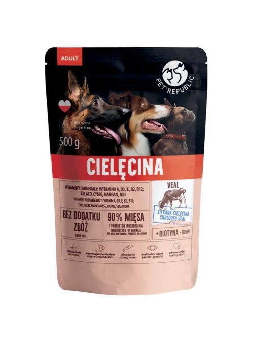 PET REPUBLIC Täiskasvanud vasikaliha - niiskuskoeratoit - 500g