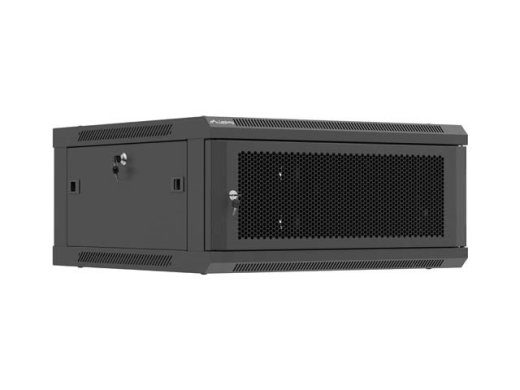 LANBERG WALL-MOUNTED INSTALLATION RACK CABINET 19" 4U 600X600 BLACK, PERFORATED DOOR (FLAT PACK)