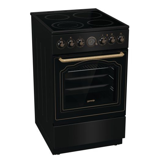 Gorenje Cooker GECS5B70CLB Hob type Vitroceramic Oven type Electric Black Width 50 cm Depth 59.4 cm Energy efficiency class A 70 L