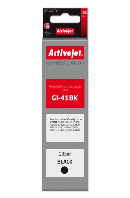 Activejet AC-G41Bk Tindipudel (asendus Canon GI-41BK 4528C001 jaoks; Supreme; 135 ml; Must)