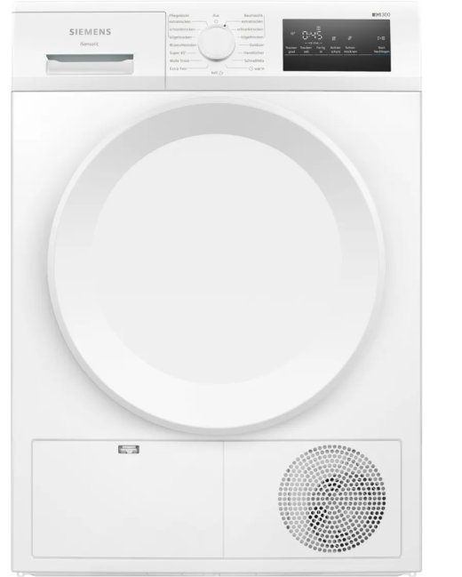 Siemens iQ300 WT43H004 eraldi seisev tambuurfrontlaadimiseks 8kg valge