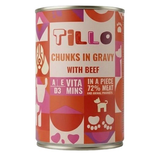 TILLO tükid graasis veiseliha – märkimunakoeratoit – 415g