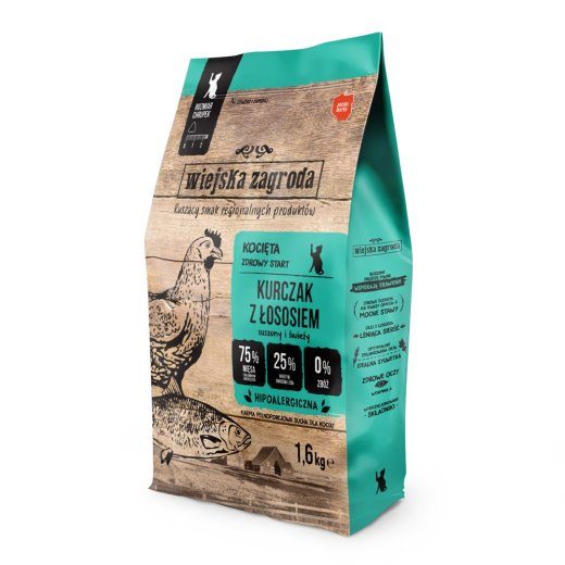 WIEJSKA ZAGRODA Chicken with salmon for kittens - kuiv kassitoit - 1,6kg