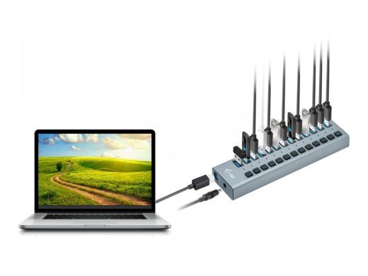 i-Tec USB 3.0 laadimise HUB 13 port + toiteadapter 60W hall