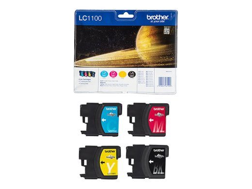 BROTHER LC-1100 tindipatruun must ja tri-värv standardmaht must 9,5ml värv 7,5ml must 450 lehekülge värv 325p 4-p