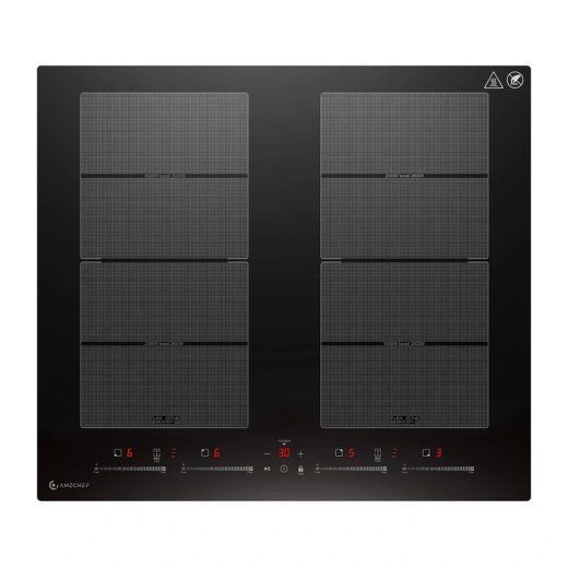 AMZCHEF CE-FS-I74S-FFDD10 Indukpliit, 4 tsooni