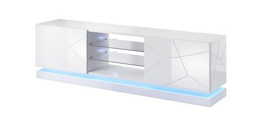 QIU 200 TV cabinet MDF white gloss/white gloss
