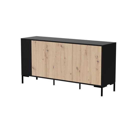 MERCI püksirohi 151 x 40 x 74 cm must/käsitöölase pähklipuu