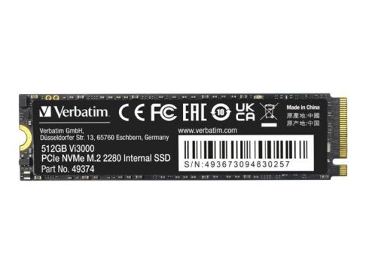 Verbatim Vi3000 512GB M.2 PCIe 3.0 NVMe SSD