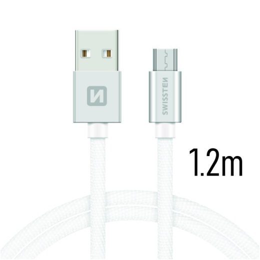 Swissten Textile Universalus Micro USB duomenų ir įkrovimo kabelis 1.2m