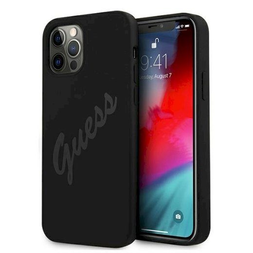 Guess GUHCP12LLSVSBK Script Vintage kõva ümbris iPhone 12 Pro Max 6,7" / must
