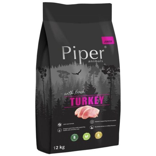 DOLINA NOTECI Piper Junior kalkuniga - kuiv koera toit - 12 kg