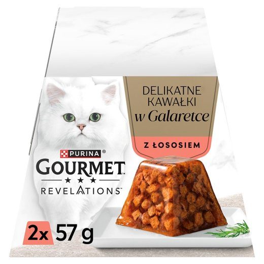PURINA Gourmet Revelations Tükid želees lõhega - märgkassitoit - 2x57g