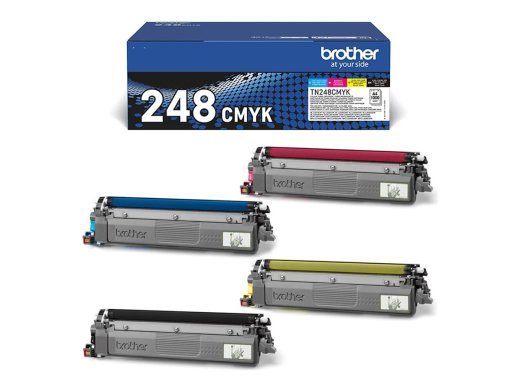 Brother TN248VAL mitmepakett must, kollane, tsüaan 1000-leheküljeline toner