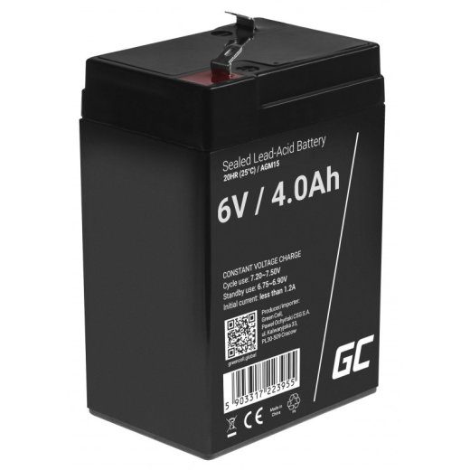 Green Cell AGM15 UPS baterija Uždaryta švin rūgšties (VRLA) 6 V 4 Ah