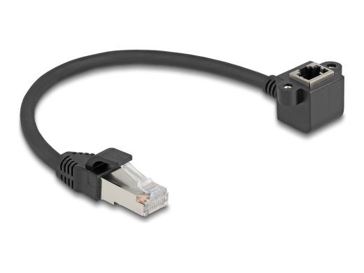 DeLOCK CAT 6 Folded Unshielded Twisted Pair (F/UTP) 25cm Võrgu pikenduskaabel Must