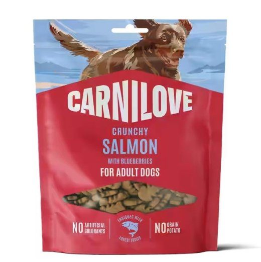 CARNILOVE Crunchy Salmon with Blueberries - 200g Koerakäsklus Forelli ja mustikatega
