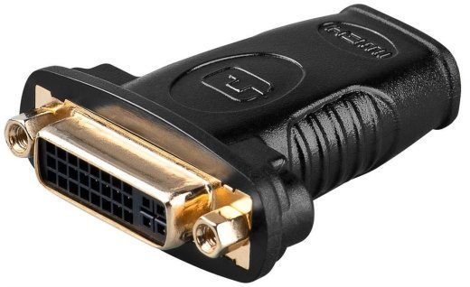 Goobay HDMI/DVI-I adapter, kullatud 68690 Must HDMI emas (tüüp A) DVI-I emas (Dual-Link (24+5 pin))