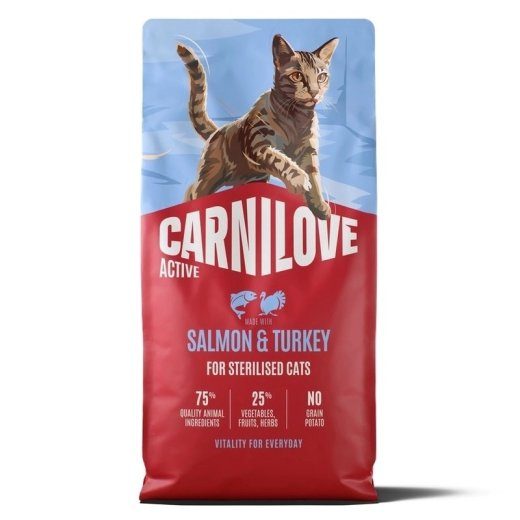 CARNILOVE Active Cat Salmon&Turkey Sterilised Kuiv kassitoit 6kg